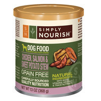 Simply Nourish, Dog Food - Natural, Grain Free, Chicken, Salmon and Sweet Potato Stew size: 13 Oz