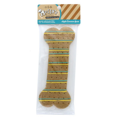 Molly's Barkery Drizzled Bone Large Dog Treat - Apple Cinnamon (Color Varies)