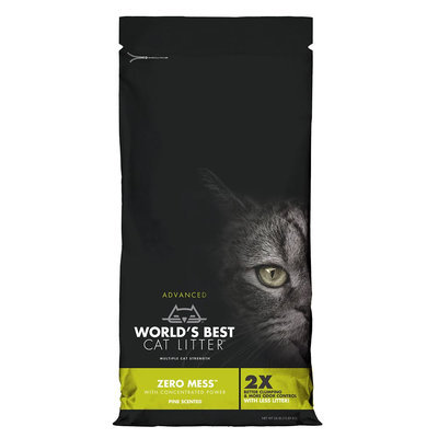 World's Best Cat Litter, Advanced Zero Mess Cat Litter - Clumping, Pine size: 24 Lb