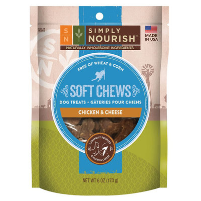 Simply Nourish, Soft Chews Dog Treat - Natural, Chicken and Cheese size: 6 Oz, Chicken & Cheese, Adult