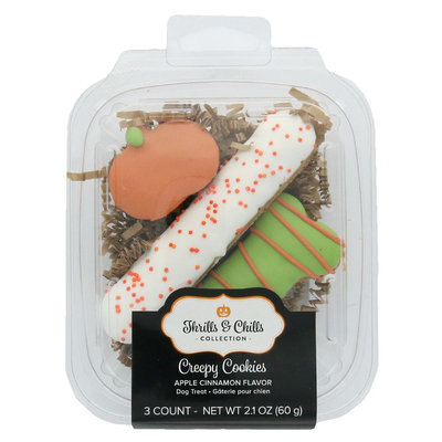 Thrills and Chills Pet Halloween Creepy Cookies Gift Pack Dog Treat size: 3 Count, Thrills & Chills