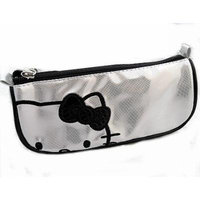 Hello Kitty Shiny Silver & Black Make-up Cosmetic Bag
