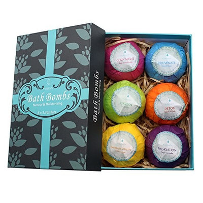 Aofmee Bath Bombs Gift Set, 7pcs Lush Fizzies Spa Kit Perfect for Moisturizing Skin, Birthday Valentines Mothers Day Anniversary Christmas Best Gifts Ideas for Women, Wife, Girlfriend, Mom, Girl, Her