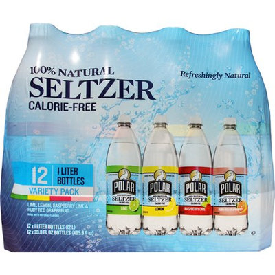 Polar Seltzer Water, Variety Pack, 33.8 Fl Oz, 12 Count