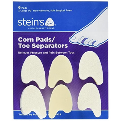 Steins 1/4 Inch High-Density Foam Corn Pads/Toe Separators, X-Large, 6 Count