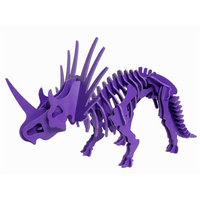 Boneyard Pets STY-KPUR Styracosaurus Dinosaur 3D Puzzle, Purple