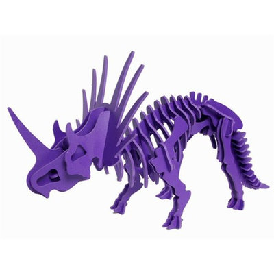 Boneyard Pets STY-KPUR Styracosaurus Dinosaur 3D Puzzle, Purple