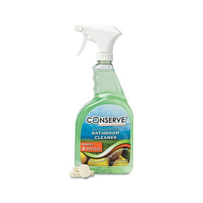 Baumgartens Bathroom Cleaner,w/32 oz. Refillable Bottle/4 Tablets, Lemon