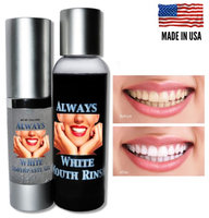 Mouth Rinse & Toothpaste Gel ALWAYS WHITE Teeth Whitening At Home System - USA