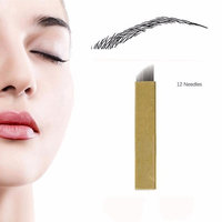 Disposable Microblading Needles - CINRA Microblading Tattoo Needles Permanent Makeup Manual Eyebrow Sloped (12 Needles 100pcs)