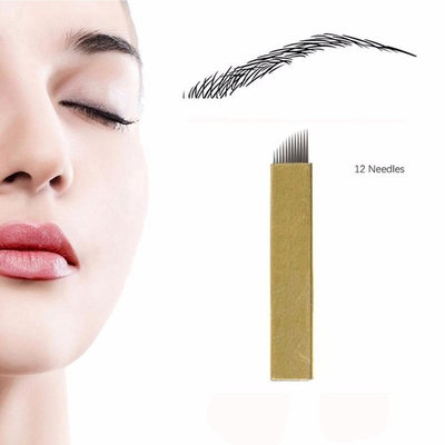 Disposable Microblading Needles - CINRA Microblading Tattoo Needles Permanent Makeup Manual Eyebrow Sloped (12 Needles 100pcs)