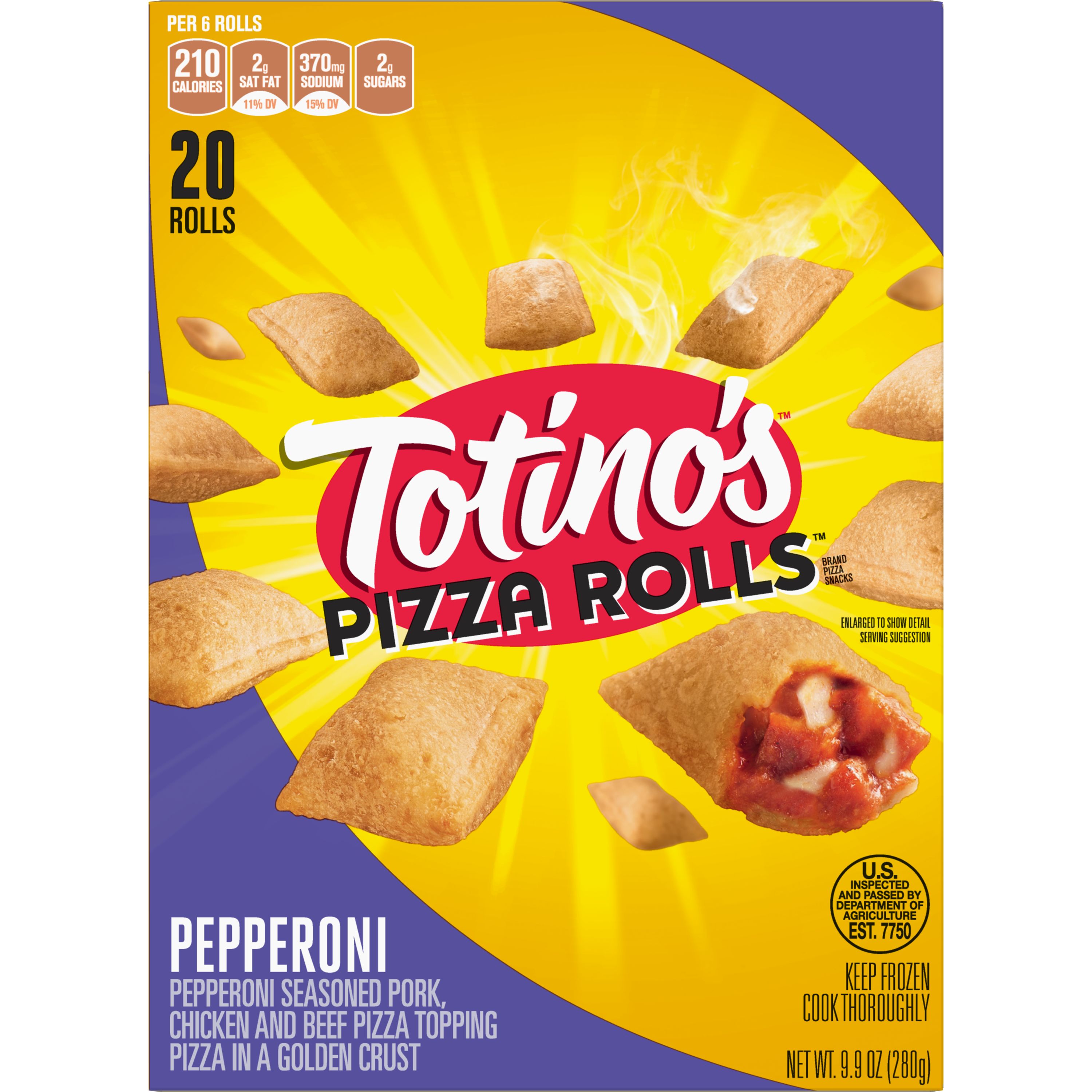 Totino's Pizza Rolls, Pepperoni, 20 Rolls, 9.9 oz Box