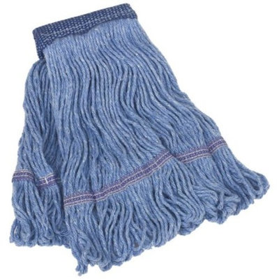 Harper 160201-2 Wet Mop, Medium, 4 Ply, Synthetic Blend, Blue