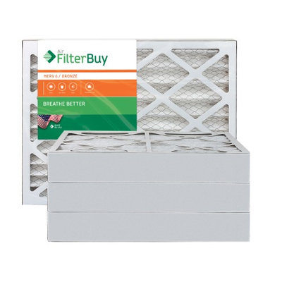 AFB Bronze MERV 6 12x15x4 Pleated AC Furnace Air Filter. Filters. 100% produced in the USA. (Pack of 4)