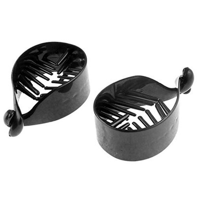 SODIAL Plastic Lady DIY Craft Hair Banana Clip Clamp Claw Grip 2pcs Black