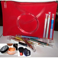 Bundle 14 Items: Itay Mineral Makeup 10x Duo Mineral Eye Shadows Pencils + Makeup Case in Red + Foundation Mf-7 Light Skin with Natural Underton+travel size bronzer