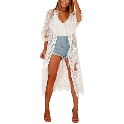 lotus.flower 2018 Women Hollow-Out Bikini Cover Up Shirt Beach Sunscreen Overall Blouse Tops