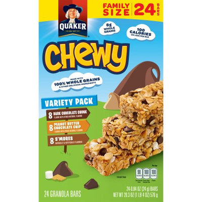 The Quaker Oats Company Quaker Chewy Granola Bars Variety Pack, 24 Count, 0.84 oz Bars