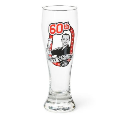Big Mouth Toys Milestone Happy 60th Birthday Pilsner Glass