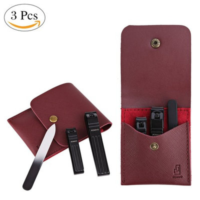 Professional Nail Clippers,Manicure Set Men, Portable 3 Pieces, Suitable For Travel, Business Trip, Small Size, Large Role. By Ronavo
