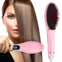Medex 3 in 1 Salon Grade Professional Hair Straightener, RC Electric Hair Straightening Brush Ceramic Hair Brush