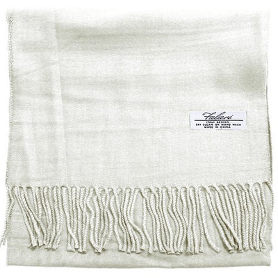 Falari Men Women Unisex Cashmere Feel Scarf 78' X 12' Solid Color Light Grey