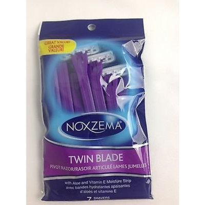 Noxzema Twin Blade Pivot Razor with Aloe & Vitamin E , 7 count (Pack of 3)