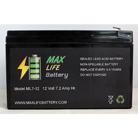 Max Life Battery - ML7-12 - 12V 7.2AH Battery Fits Aqua Vu Marcum Vexilar - ML7-12ALT44