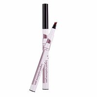 Lurrose Four Pronged Eyebrow Pencil Eyebrow Tattoo Pen Long Lasting Waterproof Sweat-Proof Liquid Eyebrow Pencil(2 Dark Brown)