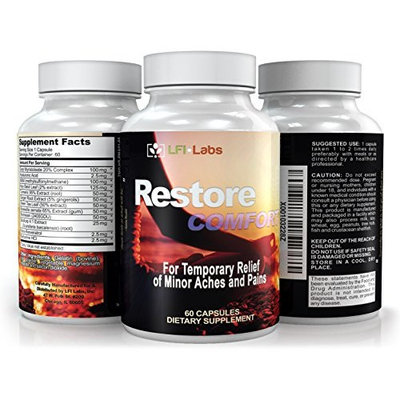 Restore Comfort Natural Pain Relief— Extreme Combination of the Most Powerful Natural Anti-Inflammatories Available to Support Strong Muscle and Joints. Supplement to Ease Minor Aches & Pains