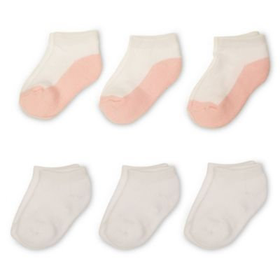 Planet Kids 6-Pack Low Cut Socks in White/Pink