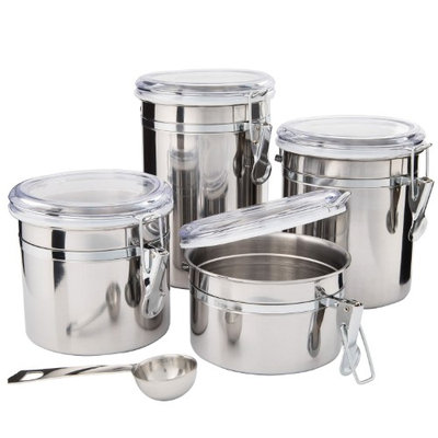 SilverOnyx Kitchen Canisters Stainless Steel - 4pc Set