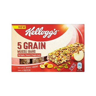 Kellogg's 5 Grain Muesli Red Apple, Peanut & Pumpkin Seed Bars 4 x 30g - Pack of 2