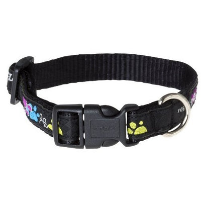 Rogz Fancy Dress Medium 5/8-Inch Scooter Dog Collar, Paint Paw Design