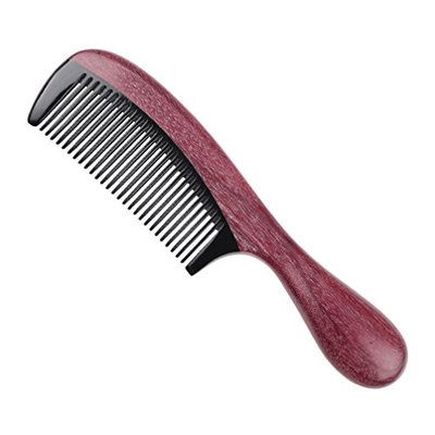 Vinsteen Hair Comb Sandalwood Horn Comb Handmade Wooden Massage Comb Natural