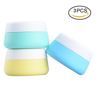Pretty See Portable Silicone Cosmetic Containers Soft Silicone Cream Jars Lightweight Travel Accessories Containers with Hard Sealed Lids, Suitable for Travel, Home and Outdoors, 30ml, Set of 3