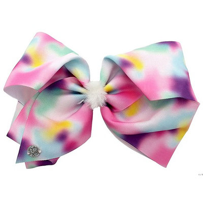 JoJo Siwa Large Cheer Hair Bow (Rainbow Fluff)