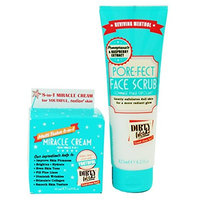 DIRTY WORKS 2 ITEM SET- Miracle Cream Multi-tasker 8-in-1 Face & Neck Cream AND Pore - Fect Face Scrub