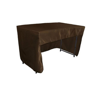 LA Linen TCbridal-OB-fit-48x30x30-BrownB22 Open Back Fitted Bridal Satin Classroom Tablecloth Brown - 48 x 30 x 30 in.