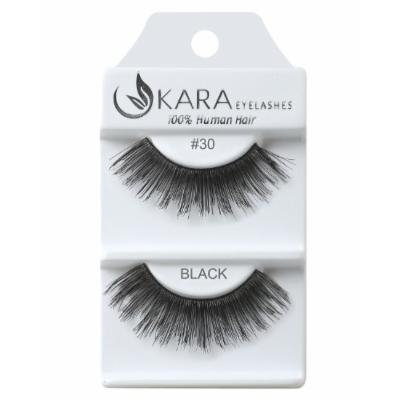 Kara Beauty Human Hair Eyelashes - 30 (Pack of 12)