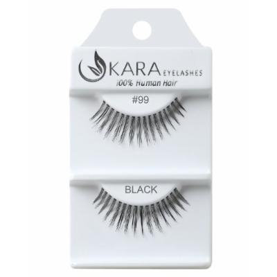 Kara Beauty Human Hair Eyelashes - 99 (Pack of 12)