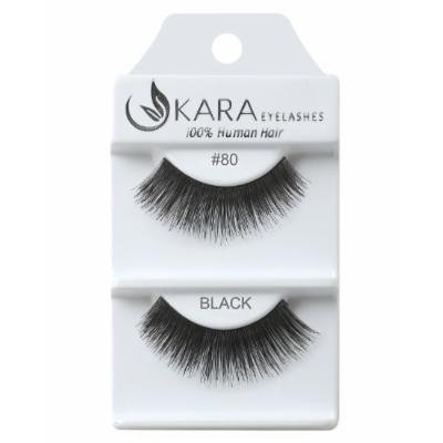 Kara Beauty Human Hair Eyelashes - 80 (Pack of 12)