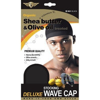 Healthy Treated Wave Deluxe Stocking Wave Cap Black (3 Pack)