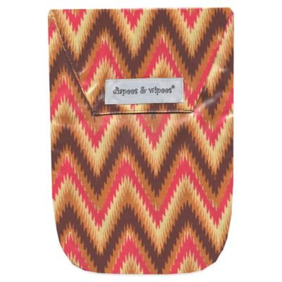 Diapees & Wipees Laminated Storage Bag with Wipes Case in iKat Chevron