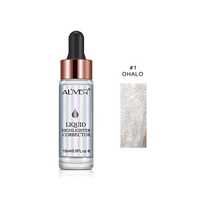 Makeup Highlighter Illuminator Contouring Makeup Face Brightener Concealer Liquid Highlighter Primer Bronzer Face Glow Cosmetics (#1 OHALO)
