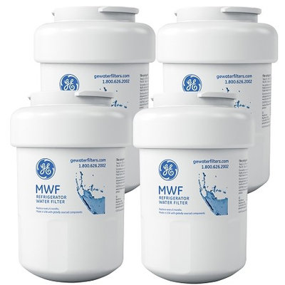 General Electric GE MWF Refrigerator Replacement Water Filter Cartridge 4 Pack
