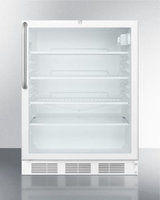 Summit SCR600LCSSADA: ADA compliant, commercially approved glass door all-refrigerator for built-in use, wit