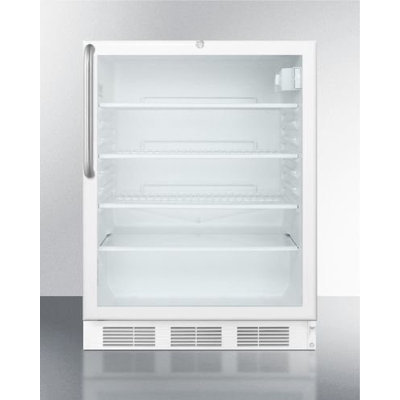Summit SCR600LCSSADA: ADA compliant, commercially approved glass door all-refrigerator for built-in use, wit