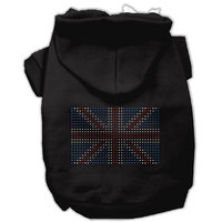 Mirage Pet Products 12-Inch British Flag Hoodies, Medium, Black