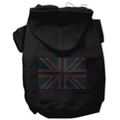 Mirage Pet Products 12-Inch British Flag Hoodies, Medium, Black